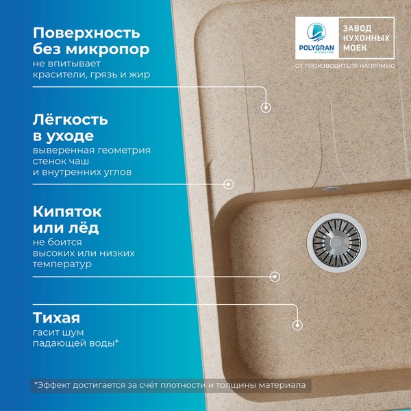 Мойка кухонная Polygran Alto 780