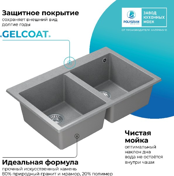 Мойка кухонная Polygran Brig 790