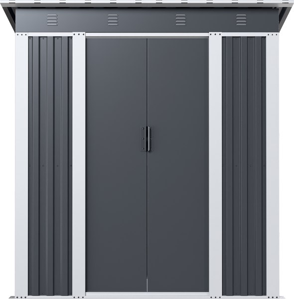 Сарай из металла No Brand С односкатной крышей SP-SS-01 Gr - фото