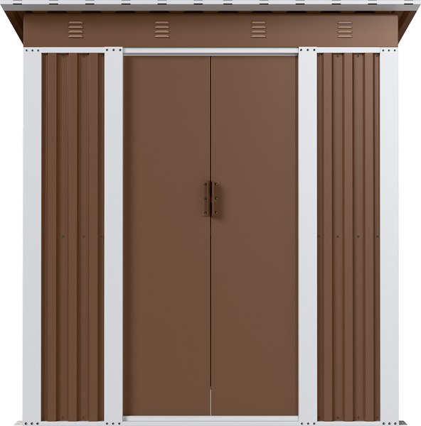 Сарай из металла No Brand С односкатной крышей SP-SS-02 Br - фото