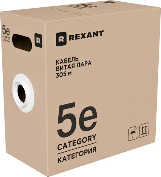 Кабель Rexant U/UTP CAT 5e PE / 02-0006-R - фото