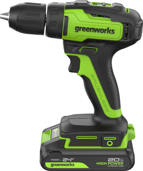 Аккумуляторная дрель-шуруповерт Greenworks GD24DD35 бесщеточная 24V / 3704007CUA