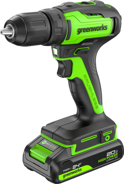 Аккумуляторная дрель-шуруповерт Greenworks GD24DD35 бесщеточная 24V / 3704007CUC - фото