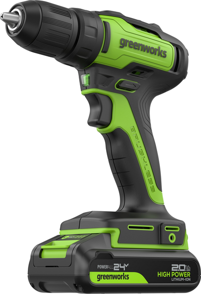 Аккумуляторная дрель-шуруповерт Greenworks GD24DD35 бесщеточная 24V / 3704007CUC