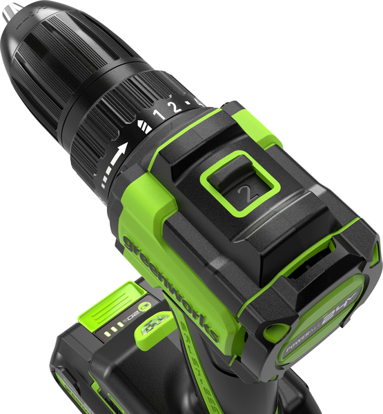 Аккумуляторная дрель-шуруповерт Greenworks DD345 бесщеточная 24V / 3708307CUA