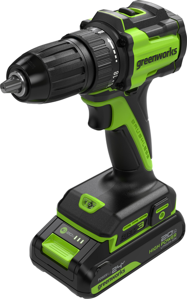 Аккумуляторная дрель-шуруповерт Greenworks DD345 бесщеточная 24V / 3708307CUA