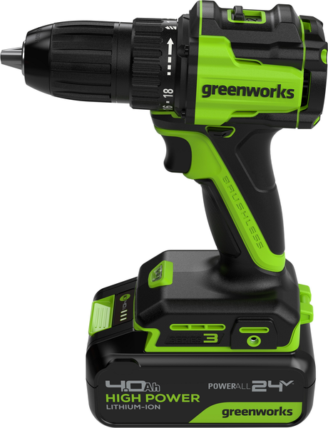 Аккумуляторная дрель-шуруповерт Greenworks DD345 бесщеточная 24V / 3708307CUB