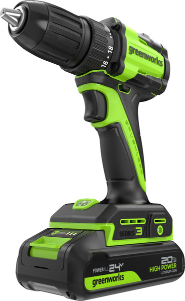 Аккумуляторная дрель-шуруповерт Greenworks DD345 бесщеточная 24V / 3708307CUC - фото