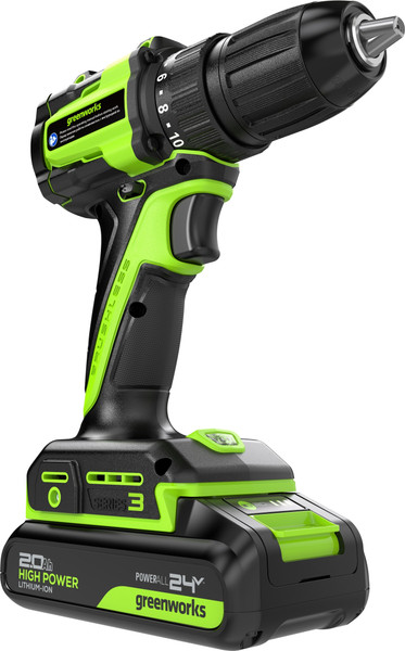Аккумуляторная дрель-шуруповерт Greenworks DD345 бесщеточная 24V / 3708307CUC