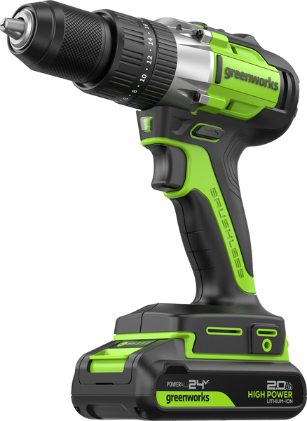 Аккумуляторная дрель-шуруповерт Greenworks GD24DD60 бесщеточная 24V / 3704107CUA