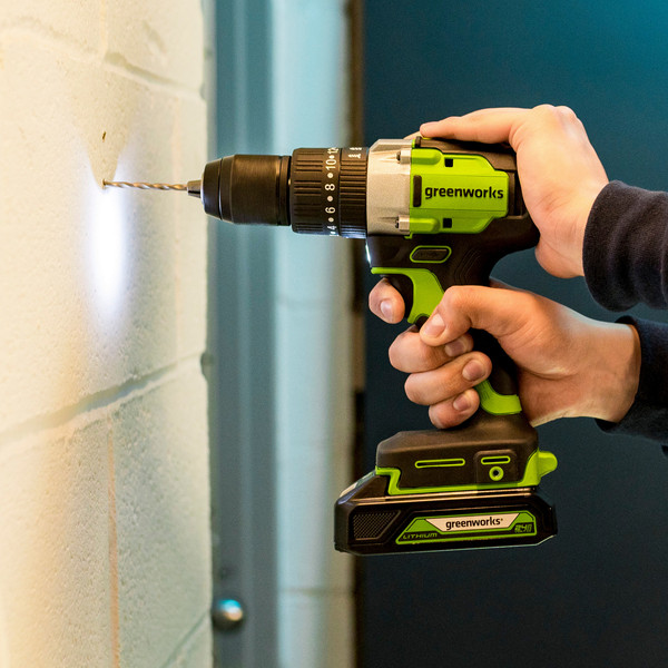 Аккумуляторная дрель-шуруповерт Greenworks GD24DD60 бесщеточная 24V / 3704107CUA