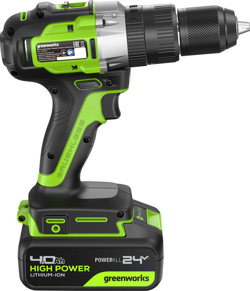 Аккумуляторная дрель-шуруповерт Greenworks GD24DD60 бесщеточная 24V / 3704107CUB