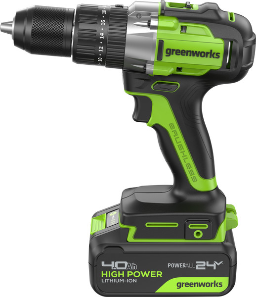 Аккумуляторная дрель-шуруповерт Greenworks GD24DD60 бесщеточная 24V / 3704107CUB