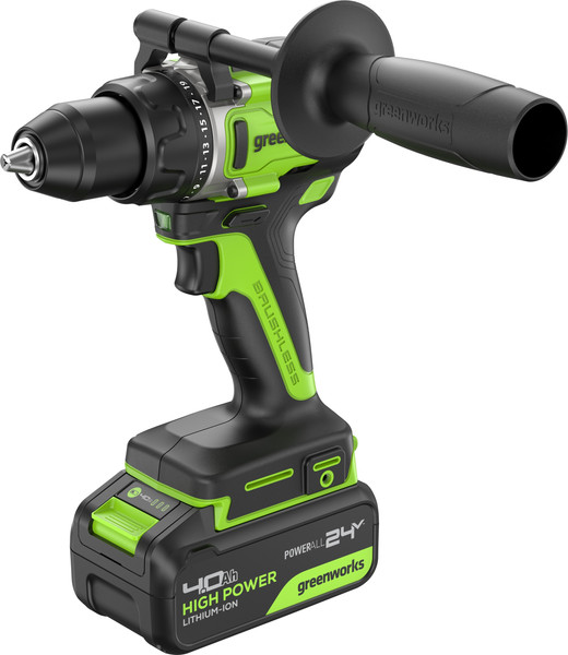 Аккумуляторная дрель-шуруповерт Greenworks GD24DD90 бесщеточная 24V / 3707507CUB - фото