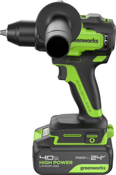 Аккумуляторная дрель-шуруповерт Greenworks GD24DD90 бесщеточная 24V / 3707507CUD