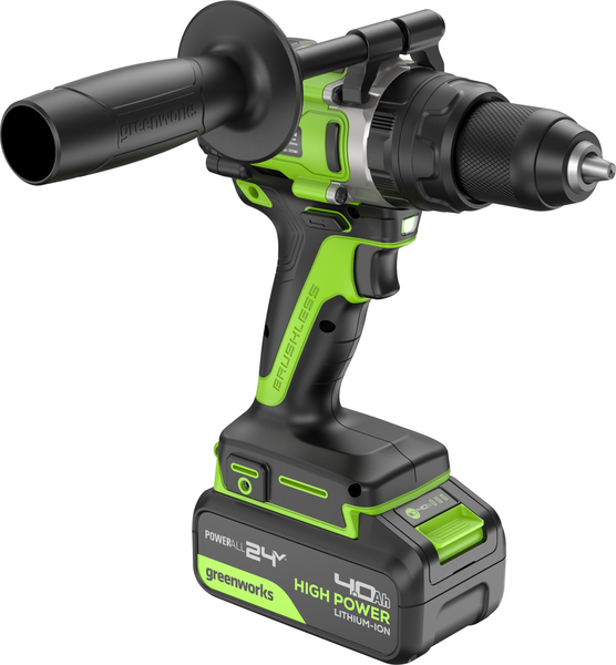 Аккумуляторная дрель-шуруповерт Greenworks GD24DD140 бесщеточная 24V / 3707607CUB