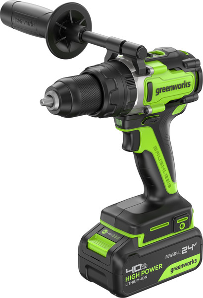 Аккумуляторная дрель-шуруповерт Greenworks GD24DD140 бесщеточная 24V / 3707607CUD - фото