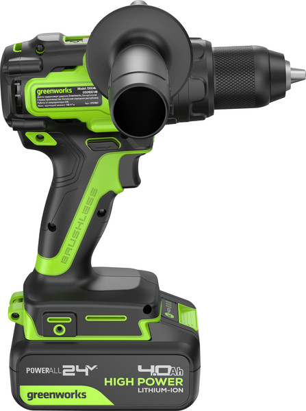 Аккумуляторная дрель-шуруповерт Greenworks GD24DD140 бесщеточная 24V / 3707607CUD
