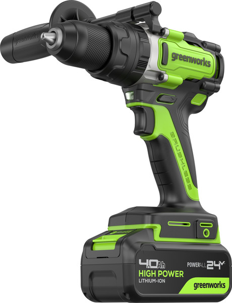 Аккумуляторная дрель-шуруповерт Greenworks GD24DD140 бесщеточная 24V / 3707607CUD