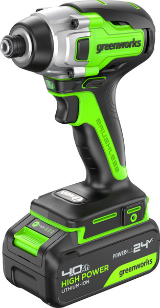 Аккумуляторный шуруповерт Greenworks GD24ID3 бесщеточный 24V / 3802807CUB - фото