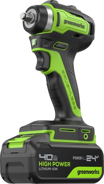 Аккумуляторный гайковерт Greenworks G24IW200 бесщеточный 24V / 3803607CUB