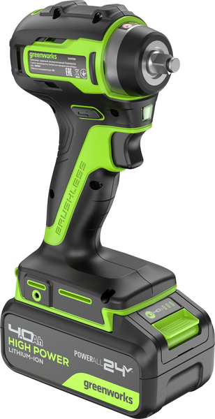 Аккумуляторный гайковерт Greenworks G24IW200 бесщеточный 24V / 3803607CUB