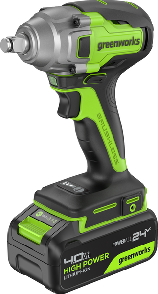 Аккумуляторный гайковерт Greenworks GD24IW400 бесщеточный 24V / 3802907CUB