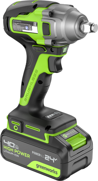 Аккумуляторный гайковерт Greenworks GD24IW400 бесщеточный 24V / 3802907CUB