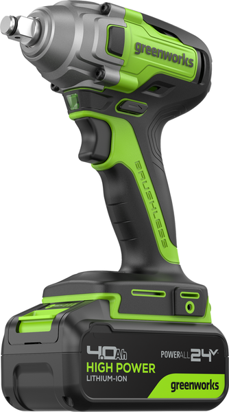 Аккумуляторный гайковерт Greenworks GD24IW400 бесщеточный 24V / 3802907CUB