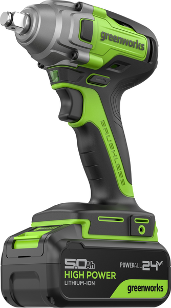 Аккумуляторный гайковерт Greenworks GD24IW400 бесщеточный 24V / 3802907CUG