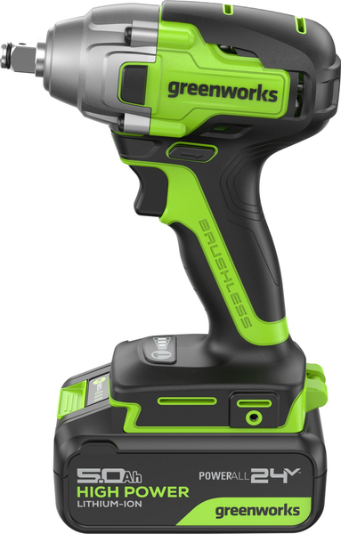 Аккумуляторный гайковерт Greenworks GD24IW400 бесщеточный 24V / 3802907CUG