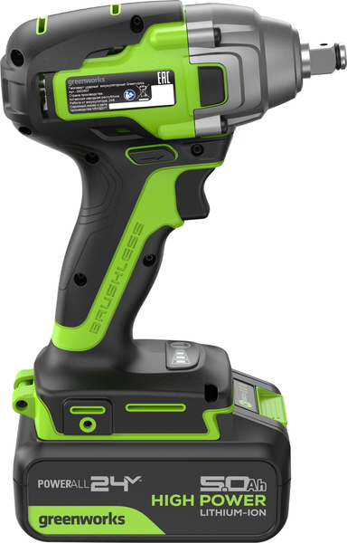 Аккумуляторный гайковерт Greenworks GD24IW400 бесщеточный 24V / 3802907CUG