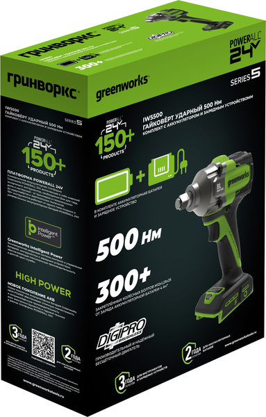 Аккумуляторный гайковерт Greenworks IW5500 / 3805007CUG