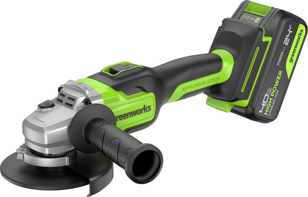 Угловая шлифовальная машина Greenworks GD24AG бесщеточная 24V / 3200207CUB - фото