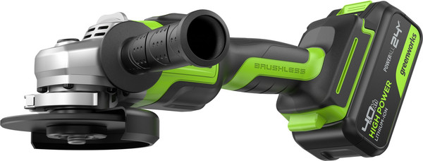 Угловая шлифовальная машина Greenworks GD24AG бесщеточная 24V / 3200207CUB