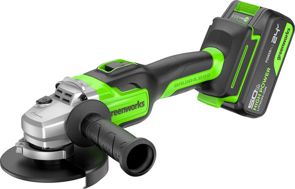 Угловая шлифовальная машина Greenworks GD24AG бесщеточная 24V / 3200207CUG - фото