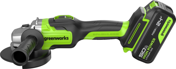 Угловая шлифовальная машина Greenworks GD24AG бесщеточная 24V / 3200207CUG