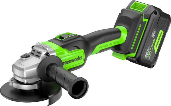 Угловая шлифовальная машина Greenworks GD24AG бесщеточная 24V / 3200207CUH - фото