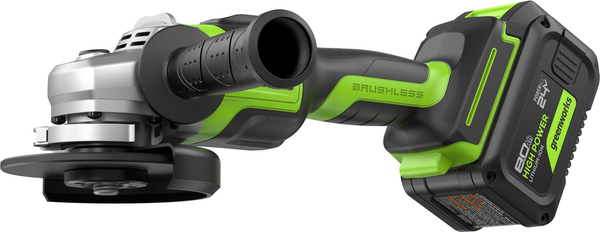 Угловая шлифовальная машина Greenworks GD24AG бесщеточная 24V / 3200207CUH