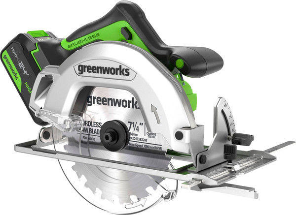 Дисковая пила Greenworks GD24CS бесщеточная 24V / 1500907CUG - фото