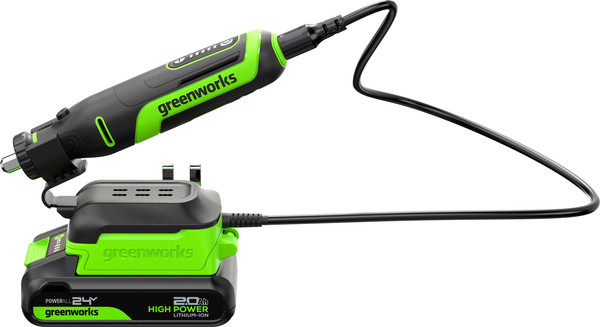 Гравер Greenworks G24RT бесщеточный 24V / 3200807CUA - фото