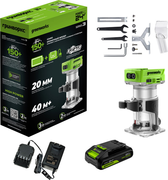 Фрезер Greenworks G24RO / 3502507CUA - фото