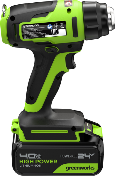 Строительный фен Greenworks G24HG 24V 550°С / 3400207CUB