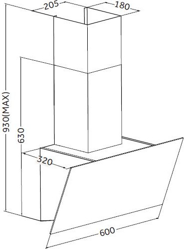 Вытяжка наклонная ZORG Atlantis 1060 60 S