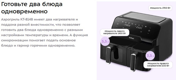 Аэрогриль Kitfort КТ-8148