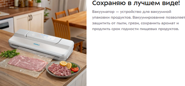 Вакуумный упаковщик Kitfort КТ-1559