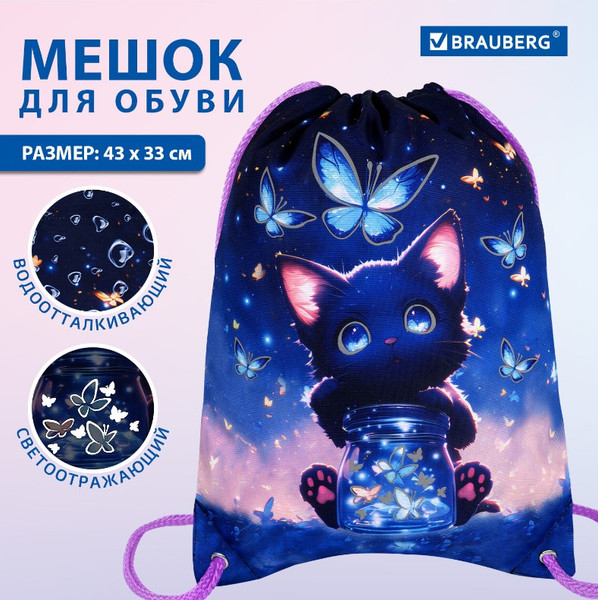 Мешок для обуви Brauberg Premium. Night Catcher / 273442