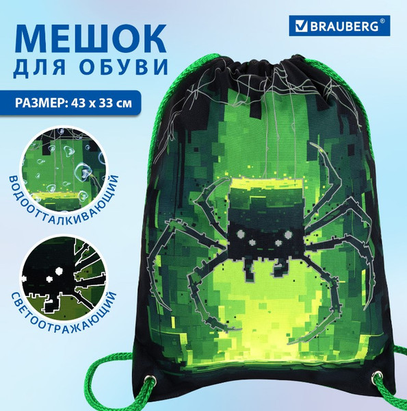 Мешок для обуви Brauberg Premium. Digital Spider / 273444