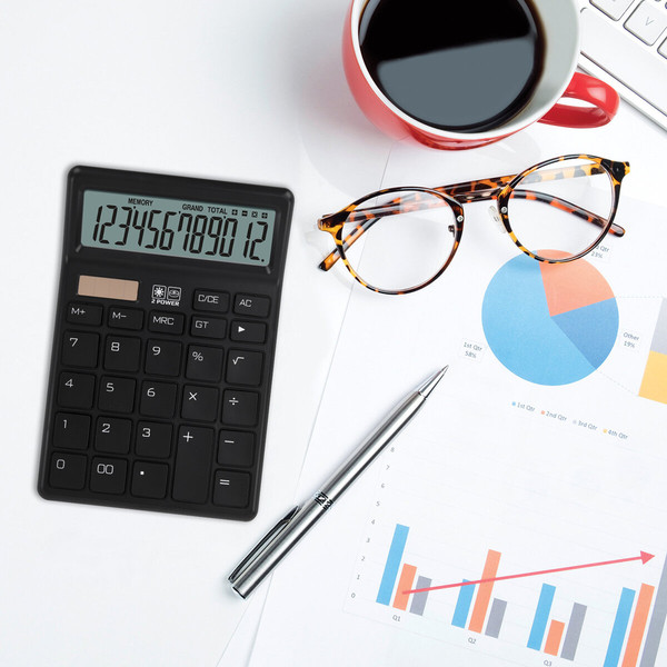 Калькулятор Brauberg CH-12-BK / 272958