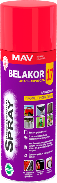 Эмаль MAV Belakor-17 Алкидная профессиональная RAL 3020 - фото